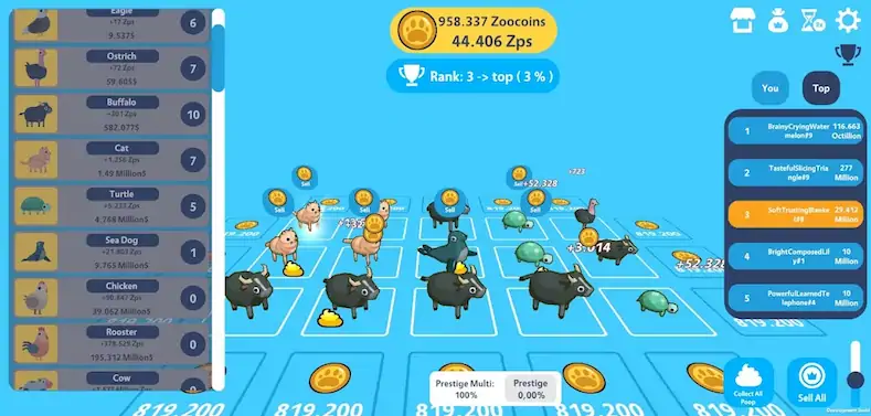 Скачать Animal Zoo Clicker [Взлом на деньги и МОД Меню] версия 1.6.5 на Андроид