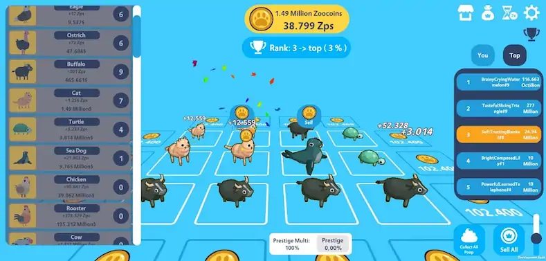 Скачать Animal Zoo Clicker [Взлом на деньги и МОД Меню] версия 1.6.5 на Андроид