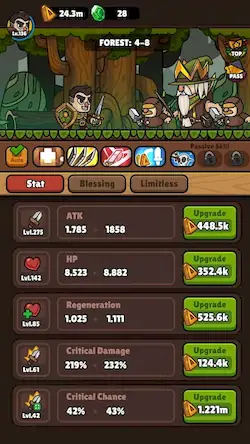 Скачать Idle RPG Adventure Hero [Взлом Много денег и МОД Меню] версия 0.3.2 на Андроид