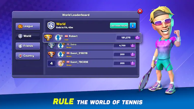 Скачать Mini Tennis: Perfect Smash [Взлом Много монет и МОД Меню] версия 1.4.3 на Андроид