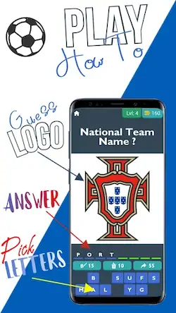 Скачать National Teams Logo quiz [Взлом Бесконечные деньги и МОД Меню] версия 1.4.7 на Андроид