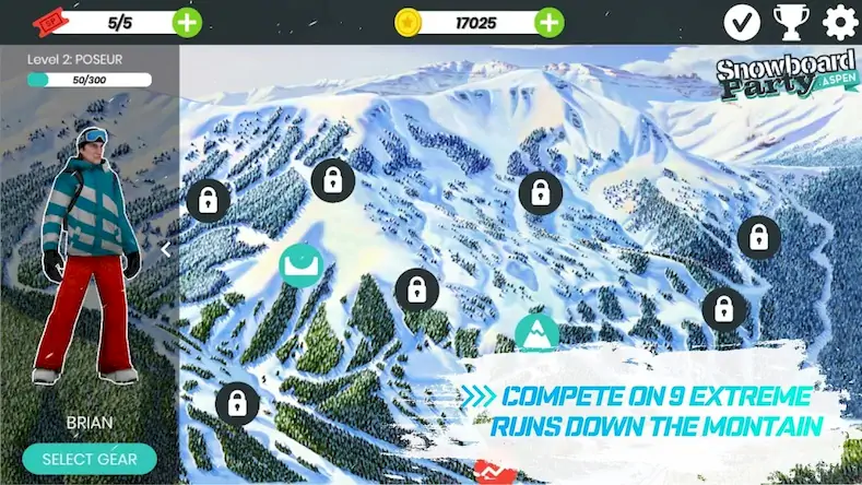 Скачать Snowboard Party: Aspen [Взлом Много денег и МОД Меню] версия 1.4.4 на Андроид