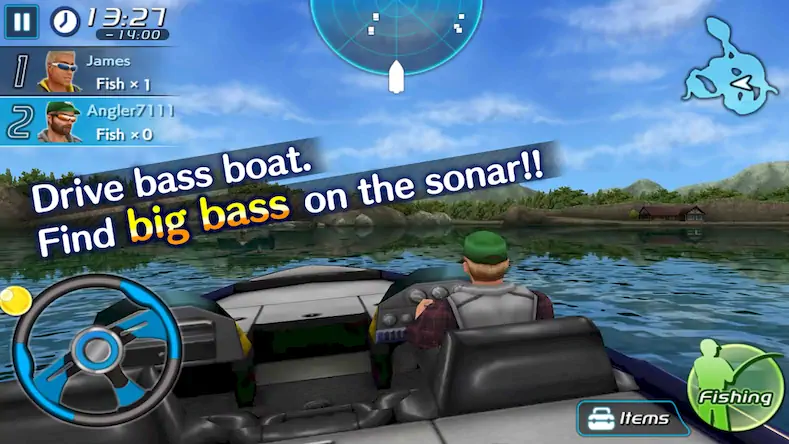 Скачать Bass Fishing 3D II [Взлом Бесконечные монеты и МОД Меню] версия 0.5.7 на Андроид