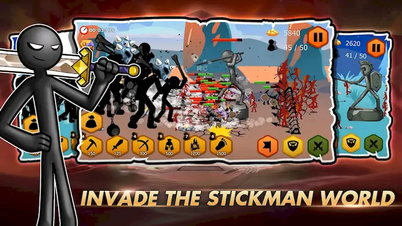 Скачать Stickman Battle War [Взлом Бесконечные деньги и МОД Меню] версия 2.4.6 на Андроид