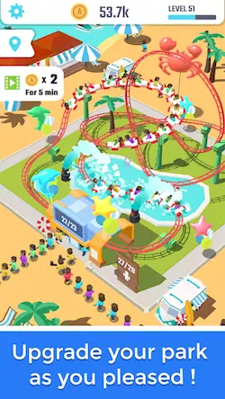 Скачать Idle Roller Coaster [Взлом на монеты и МОД Меню] версия 0.1.5 на Андроид