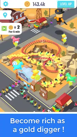 Скачать Idle Roller Coaster [Взлом на монеты и МОД Меню] версия 0.1.5 на Андроид