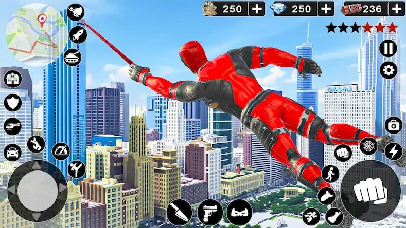 Скачать Spider Rope Hero Man Game [Взлом на монеты и МОД Меню] версия 1.6.4 на Андроид