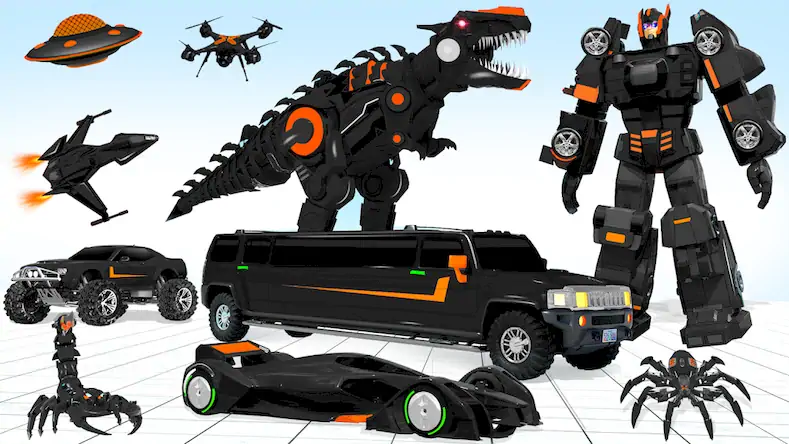 Скачать Limo Car Dino Robot Car Game [Взлом на монеты и МОД Меню] версия 1.7.7 на Андроид