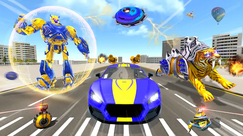 Скачать Wild Tiger Robot: Car Games [Взлом на деньги и МОД Меню] версия 1.1.8 на Андроид
