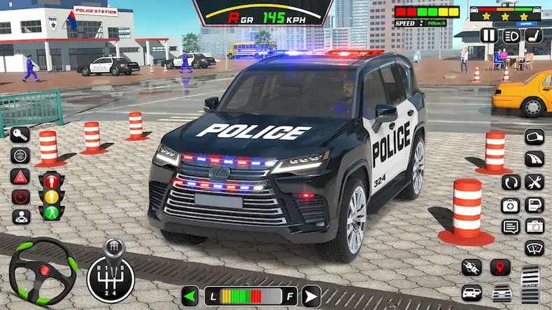 Скачать Police Car Driving School Game [Взлом Много монет и МОД Меню] версия 1.8.5 на Андроид