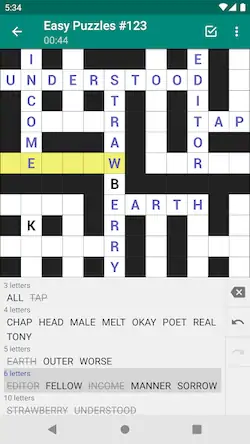 Скачать Fill-In Crosswords [Взлом Много монет и МОД Меню] версия 0.9.1 на Андроид